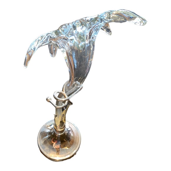 Vintage Art Nouveau Lily Epergne Trumpet Bud Vase - Blown Hand Glass - Picture 5 of 6